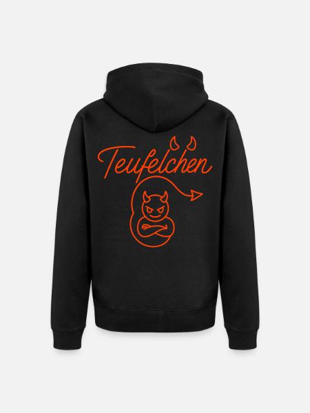 Teufel oder Engel Teufelchen - Unisex Premium Bio Zip Hoodie - Schwarz