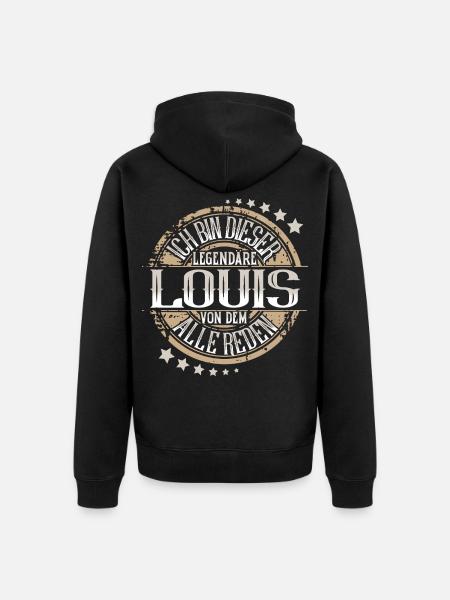 Louis - Unisex Premium Bio Zip Hoodie - Schwarz