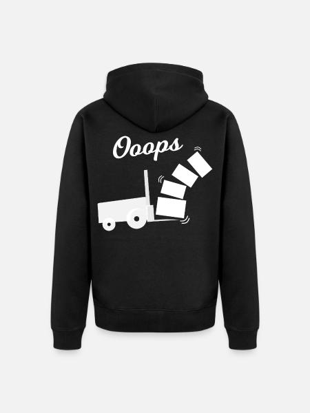 Oops Kippender Lastwagen Design - Unisex Premium Bio Zip Hoodie - Schwarz