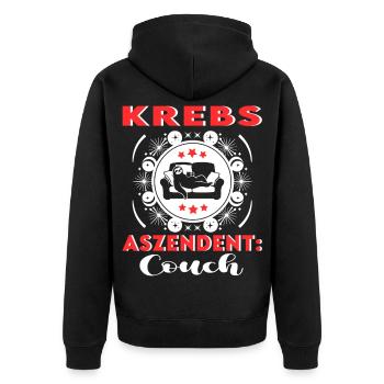 Sternzeichen Krebs Aszendent Couch Happy Birthday - Unisex Premium Bio Zip Hoodie - Schwarz - Hinten - Nico (187cm)