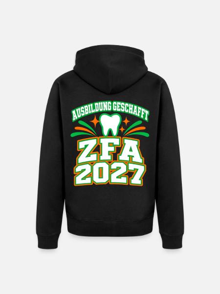 Ausbildung geschafft – ZFA Abschluss 2027 - Unisex Premium Bio Zip Hoodie - Schwarz