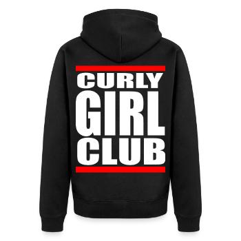 Curly Hair Club Proud Natural Locken - Unisex Premium Bio Zip Hoodie - Schwarz - Hinten - Nico (187cm)