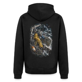 Hummerfänger Hummerfischer - Unisex Premium Bio Zip Hoodie - Schwarz - Hinten - Nico (187cm)