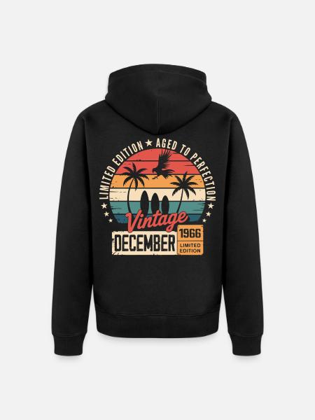 Limitierte Ausgabe Dezember 1966 - Unisex Premium Bio Zip Hoodie - Schwarz