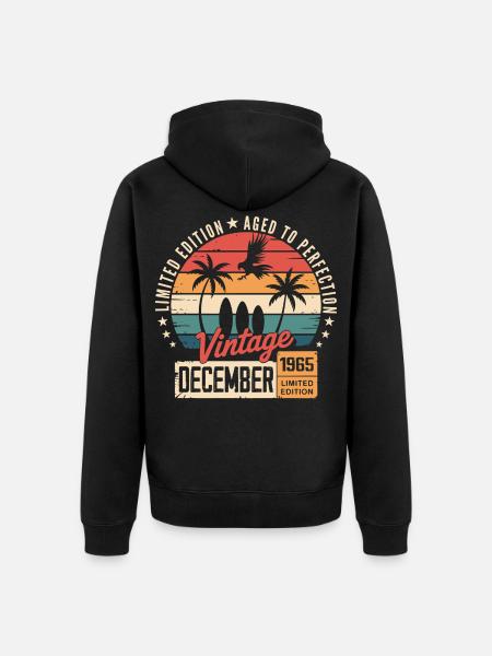 Limitierte Ausgabe Dezember 1965 - Unisex Premium Bio Zip Hoodie - Schwarz
