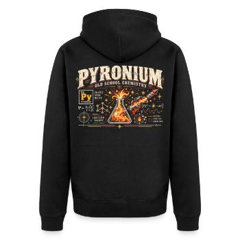 Old School Chemistry  - Unisex Premium Bio Zip Hoodie - Schwarz - Hinten - Nico (187cm)