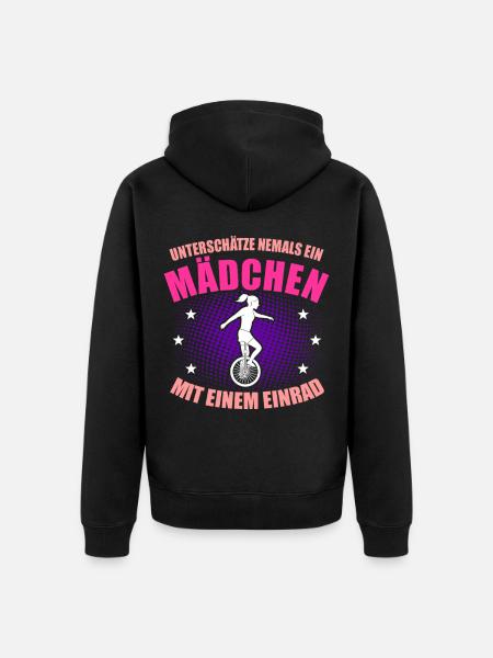 Einrad Einradfahrerin - Unisex Premium Bio Zip Hoodie - Schwarz