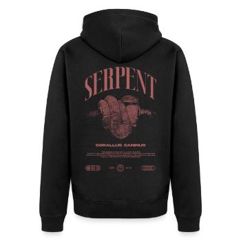 Smaragdbaumboa-Schlangenbesitzer und Reptilienhalter - Unisex Premium Bio Zip Hoodie - Schwarz - Hinten - Nico (187cm)