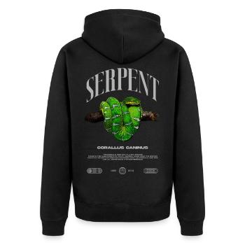 Smaragdbaumboa-Schlangenbesitzer und Reptilienhalter - Unisex Premium Bio Zip Hoodie - Schwarz - Hinten - Nico (187cm)