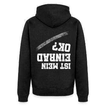 Ist mein Einrad Ok? - Unisex Premium Bio Zip Hoodie - Schwarz - Hinten - Nico (187cm)