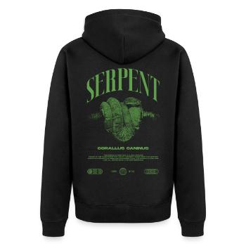 Smaragdbaumboa-Schlangenbesitzer und Reptilienhalter - Unisex Premium Bio Zip Hoodie - Schwarz - Hinten - Nico (187cm)