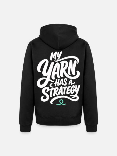 Handarbeit – My Yarn Has a Strategy - Unisex Premium Bio Zip Hoodie - Schwarz