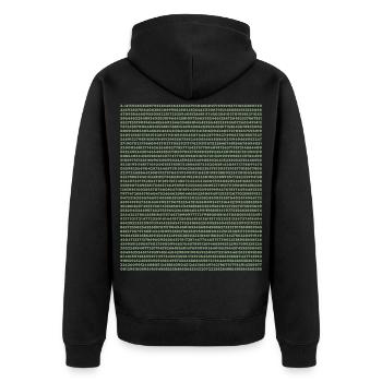 2399 Ziffern von Pi - Unisex Premium Bio Zip Hoodie - Schwarz - Hinten - Nico (187cm)