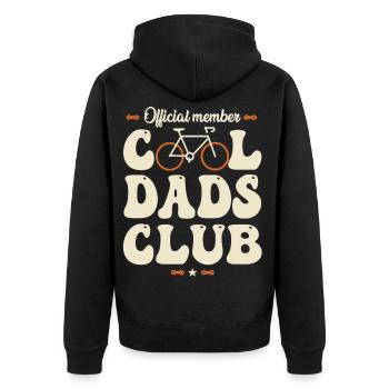Dads Cyclists Club Vintage - Unisex Premium Bio Zip Hoodie - Schwarz - Hinten - Nico (187cm)