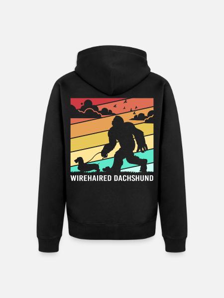 Rauhaardackel Dachshund - Unisex Premium Bio Zip Hoodie - Schwarz
