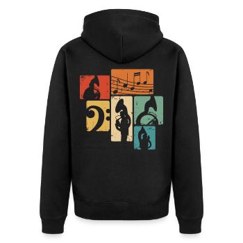 Sousaphon Retro Blasmusik Musiker Sousaphonist - Unisex Premium Bio Zip Hoodie - Schwarz - Hinten - Nico (187cm)