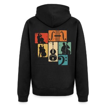 Kontrabass Orchester Bass Musiker Jazz Bassist - Unisex Premium Bio Zip Hoodie - Schwarz - Hinten - Nico (187cm)