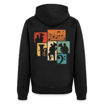 Tuba Orchester Tubist Musiker Blasmusik - Unisex Premium Bio Zip Hoodie - Schwarz - Hinten - Nico (187cm)