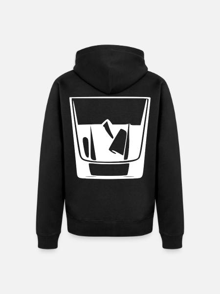 Whiskey Glas Geschenk Barkeeper Kellner - Unisex Premium Bio Zip Hoodie - Schwarz