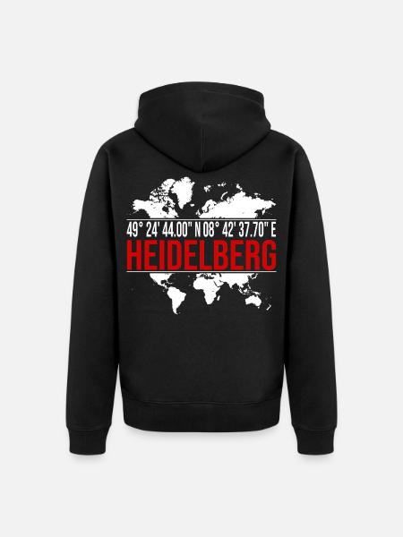 Heidelberg - Unisex Premium Bio Zip Hoodie - Schwarz