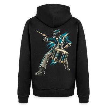 Drum Corps Spielmannszug - Unisex Premium Bio Zip Hoodie - Schwarz - Hinten - Nico (187cm)