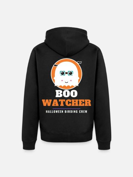 Vogelbeobachter Lustiger Halloween-Vogelbeobachter-Geist - Unisex Premium Bio Zip Hoodie - Schwarz