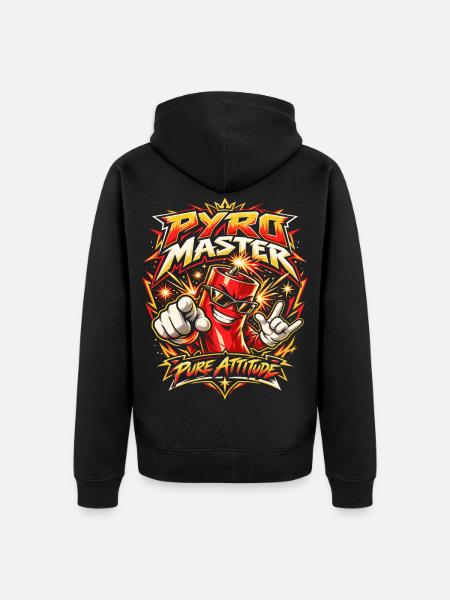 Pyro Master – Pure Attitude - Unisex Premium Bio Zip Hoodie - Schwarz