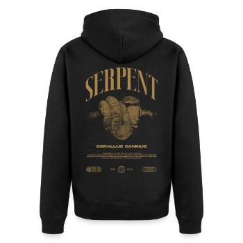 Smaragdbaumboa-Schlangenbesitzer und Reptilienhalter - Unisex Premium Bio Zip Hoodie - Schwarz - Hinten - Nico (187cm)