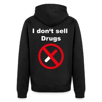 Don't sell drugs  - Unisex Premium Bio Zip Hoodie - Schwarz - Hinten - Nico (187cm)