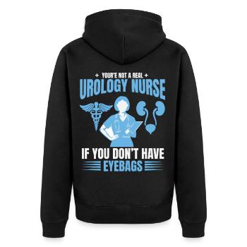 Urologieabteilung Krankenschwester Wertschätzung - Unisex Premium Bio Zip Hoodie - Schwarz - Hinten - Nico (187cm)