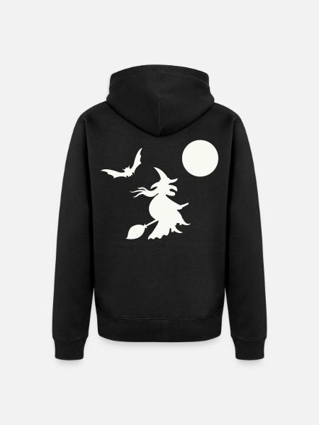 hexe_halloween- - Unisex Premium Bio Zip Hoodie - Schwarz