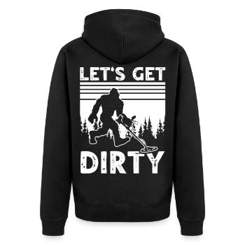 Dirt Fishing Sasquatches - Unisex Premium Bio Zip Hoodie - Schwarz - Hinten - Nico (187cm)