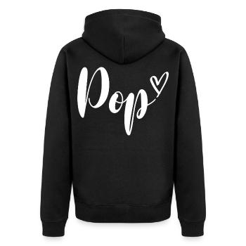 Grandfather Granddad Grandpa Pop - Unisex Premium Bio Zip Hoodie - Schwarz - Hinten - Nico (187cm)
