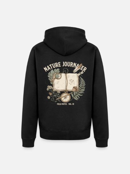 Nature Journaler Naturjournal - Unisex Premium Bio Zip Hoodie - Schwarz