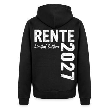 Rente 2027 - Ruhestand - Pension - Unisex Premium Bio Zip Hoodie - Schwarz - Hinten - Nico (187cm)