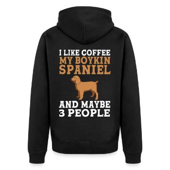 Boykin Spaniel - Unisex Premium Bio Zip Hoodie - Schwarz - Hinten - Nico (187cm)