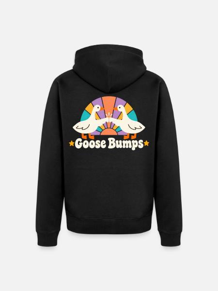 Retro Sunburst Gänse lustige Gänsehaut - Unisex Premium Bio Zip Hoodie - Schwarz