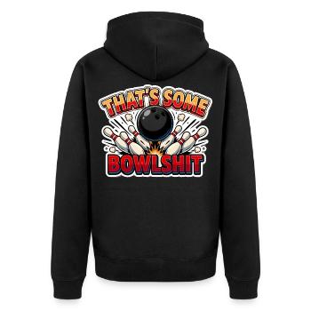 Das ist ein komisches Bowling-Wortspiel-Meme - Unisex Premium Bio Zip Hoodie - Schwarz - Hinten - Nico (187cm)