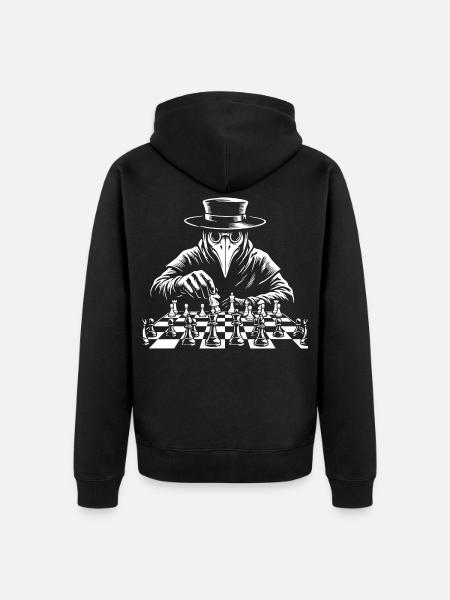 Pestdoktor Schach-Gambit - Unisex Premium Bio Zip Hoodie - Schwarz