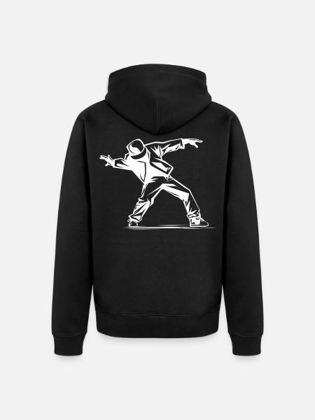 Breakdancer Skizze - Unisex Premium Bio Zip Hoodie - Schwarz