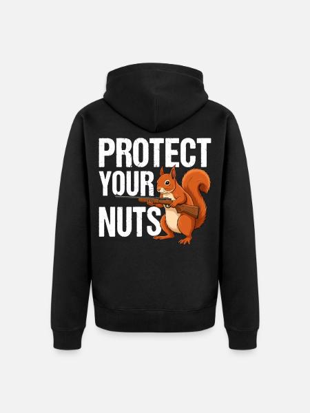 Protect Your Nuts - Unisex Premium Bio Zip Hoodie - Schwarz