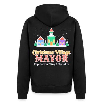 Weihnachtsdorf-Bürgermeister lustiges Feriendorf - Unisex Premium Bio Zip Hoodie - Schwarz - Hinten - Nico (187cm)