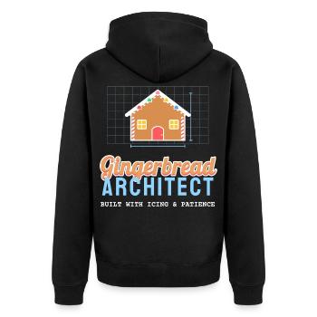 Lebkuchen-Architekt lustiges Weihnachtsbacken - Unisex Premium Bio Zip Hoodie - Schwarz - Hinten - Nico (187cm)