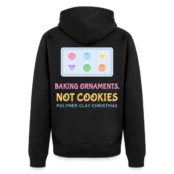 Ornamente backen, keine Kekse Polymer-Ton - Unisex Premium Bio Zip Hoodie - Schwarz - Hinten - Nico (187cm)