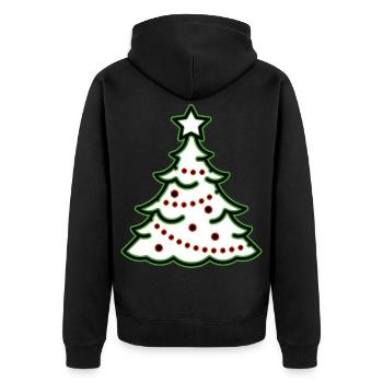 Minimalistischer Tannenbaum Weihnachten Evergreen - Unisex Premium Bio Zip Hoodie - Schwarz - Hinten - Nico (187cm)