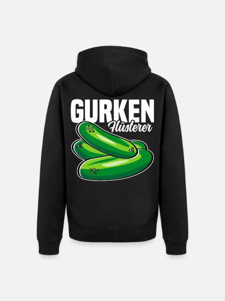 Gurken Flüsterer - Unisex Premium Bio Zip Hoodie - Schwarz