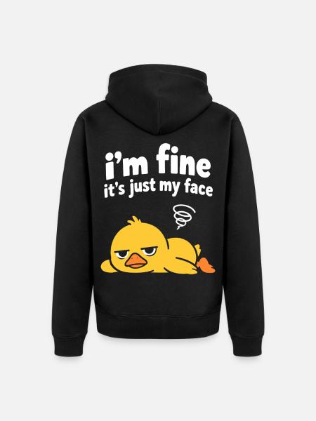 Entspanntes Entengesicht-Meme - Unisex Premium Bio Zip Hoodie - Schwarz