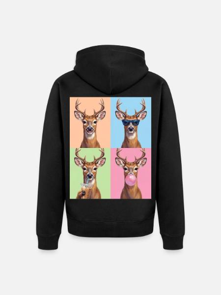Rehe Reh - Unisex Premium Bio Zip Hoodie - Schwarz