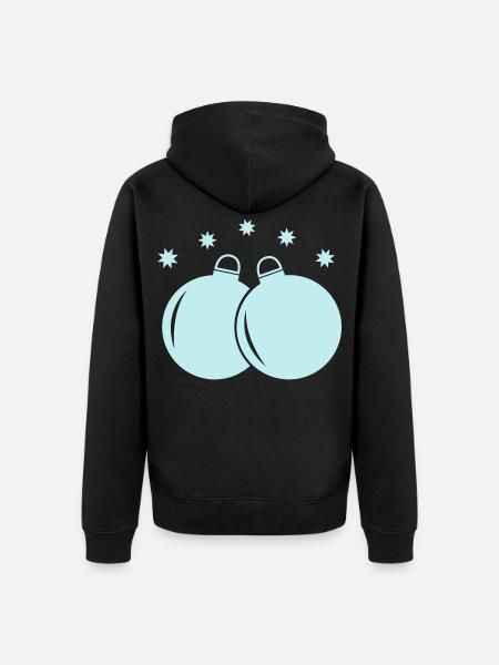 Pastellkugeln Weihnachtsornament - Unisex Premium Bio Zip Hoodie - Schwarz