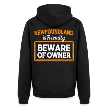 Neufundländer - Unisex Premium Bio Zip Hoodie - Schwarz - Hinten - Nico (187cm)